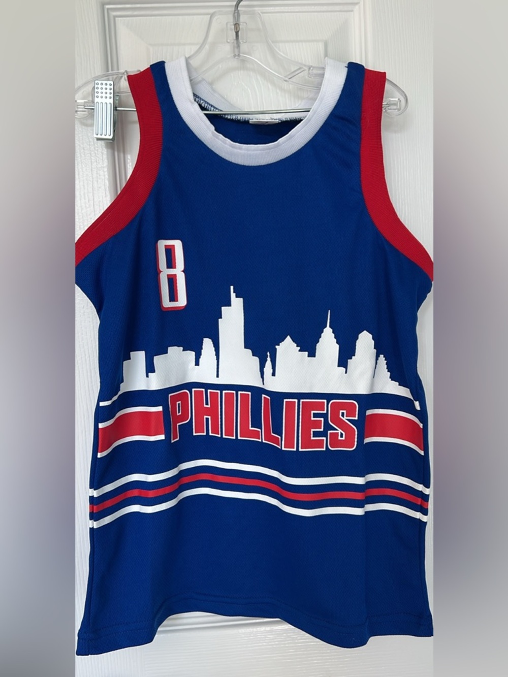 Phillies Blue Red Athletic Tank Jersey